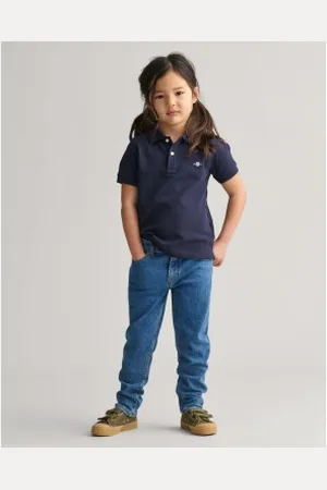GANT Unisex para criança. 810310 Calças de ganga de corte justo azuis (2años= 92cm), , Casual, Algodão, Denim, Sustentável, moda infanti