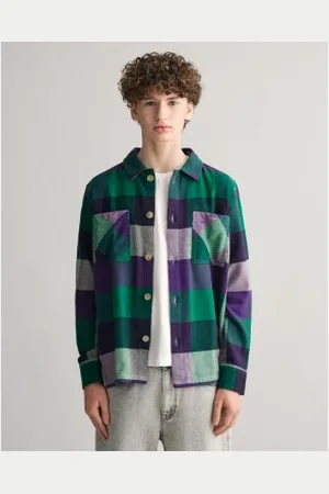 GANT Para menino. 930485 Camisola xadrez multicolorida Shield Teens (15años= 170cm), Casual, Algodão, Manga comprida, moda infantil