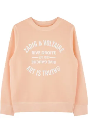 Zadig & Voltaire Unisex para criança. X60364 Camisola com logótipo (4Años= 102cm), Casual, Laranja, Algodão, moda infantil