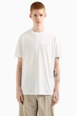 Armani Exchange Para homem. XM000752AF12308U0009 T-shirt branca com gola redonda (L), , Casual, Algodão, Manga curta