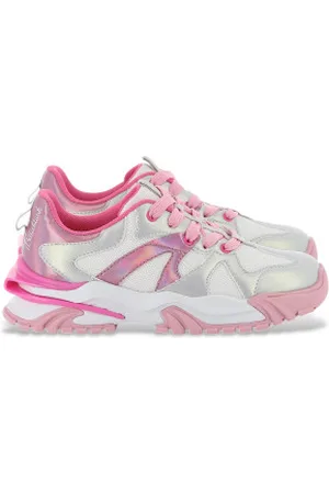 Billieblush Para menina. U20686 Chinelos brancos, cor-de-rosa e brilhantes (34), Plano, Cordão, Casual, moda infantil