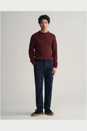 GANT Para homem. 1505231 Calças chino de corte regular muito confortáveis em azul-marinho (30/34), Casual, Algodão, Algodão orgânico