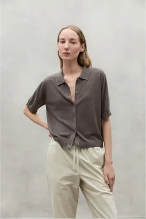 ECOALF Para mulher. MCWGAKNJUNIP0636S24-233 Camisa cinzenta Juniper (L), Casual, Cinza, Linho, Manga comprida