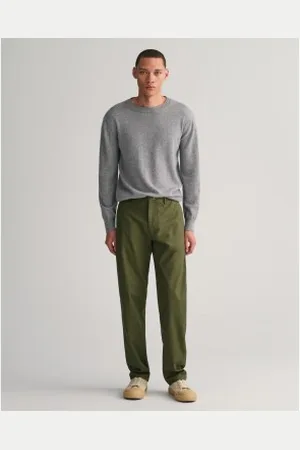 GANT Para homem. 1505250 Calças chino verdes Tech Prep de corte regular (31/34), Casual, Algodão
