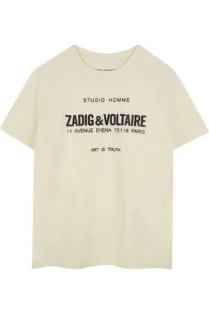 Zadig & Voltaire Unisex para criança. X60372 T-shirt de manga curta branca (4Años= 102cm), , Casual, Algodão orgânico, Sustentável, mo