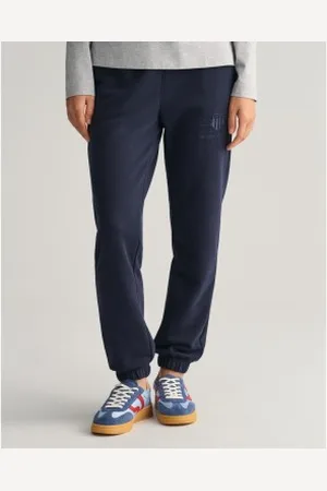 GANT Para mulher. 4200709 Calças desportivas com escudo Tonal Archive Navy (XXS), Casual, Esportivo, Algodão