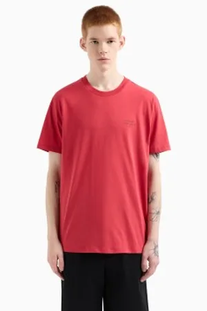 Armani Exchange Para homem. XM000752AF12308U5059 T-shirt vermelha com gola redonda (L), , Casual, Algodão, Manga curta