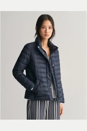 GANT Para mulher. 4700281 Casaco leve de penas azul-marinho (XS), Casual, Manga comprida, Polister Reciclado, Sustentável