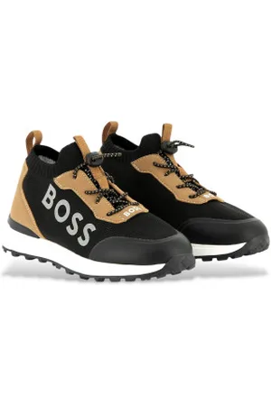 HUGO BOSS Unisex para criança. J52155 Chinelos de malha , castanho (28), Marrom, Plano, Cordão, Casual, moda infantil