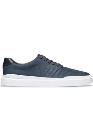 Cole Haan Para homem. C31422 GrandPro Rally Laser Cut Leather Sneakers navy (41), Couro, Plano, Cordão, Casual