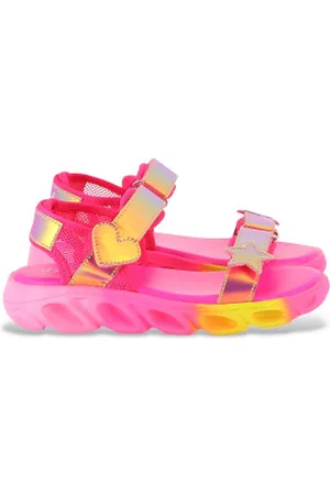 Billieblush Para menina. U20694 Sandálias com fecho de velcro cor-de- (25), Plano, Casual, moda infantil