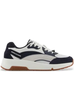Armani Exchange Para homem. XUX268XV959U388 Ténis com sola EVA branco, azul marinho (44), Plano, Cordão, Casual
