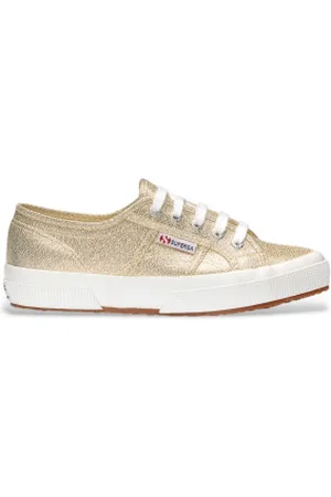 Superga Para mulher. S001820 Sapatilhas 2750 Lamew douradas (36), Ouro, Tecido, Plano, Cordão, Casual