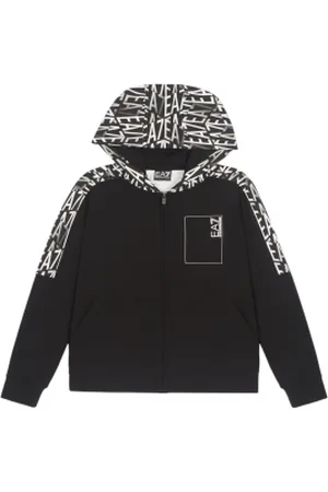 EA7 Para menino. 7B000076_AF10380 Camisola com capuz da série Graphic Sweatshirt (10Años= 142cm), Casual, Esportivo, Algodão, Multispo