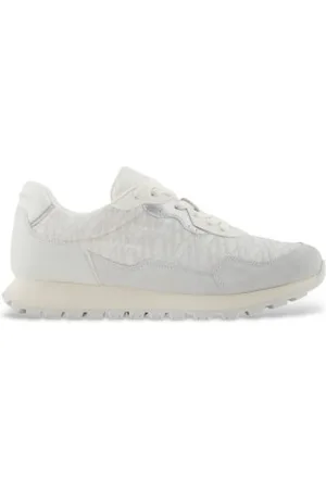 Armani Exchange Para mulher. XDX192XV941S151 Logótipo das sapatilhas branco, cinzento (35), Plano, Cordão, Casual, Cinza