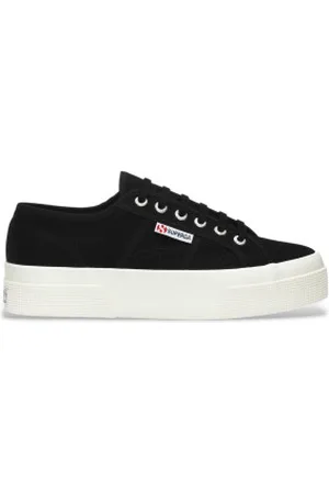 Superga Para mulher. S21384W Ténis 2740 Platform preto (36), Tecido, 3 a 5cm, Cordão, Casual