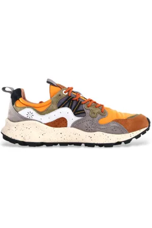 Flower Mountain Para homem. 2017816-01 Ténis de couro Yamano3 laranja (40), Plano, Cordão, Casual