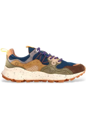 Flower Mountain Para homem. 2017816-42 Ténis de couro Yamano3 azul (40), Plano, Cordão, Casual
