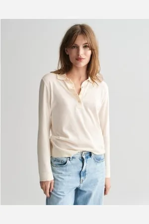 GANT Para mulher. 4201259 Pólo de manga comprida sem costuras (XL), Casual