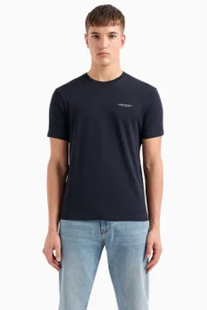 Armani Exchange Para homem. 8NZT91Z8H4Z1510 T-shirt de malha azul-marinho de corte regular (S), Casual, Algodão, Manga curta
