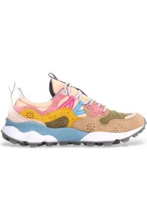 Flower Mountain Para mulher. 2017817-01 Sapatilhas de couro Yamano3 multicoloridas (37), Plano, Cordão, Casual