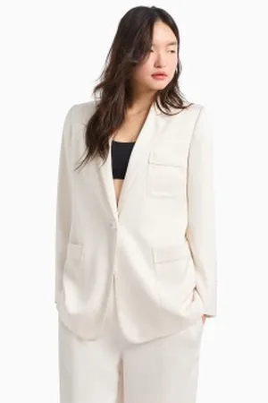 Armani Exchange Para mulher. XW000140AF10840U1003 Blazer semi-estruturado (XXS), Casual, Poliéster
