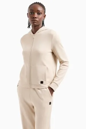 Armani Exchange Para mulher. XW000088AF10172U1095 Sweatshirt com capuz e fecho de correr completo (L), Casual, Esportivo, Algodão, Mult