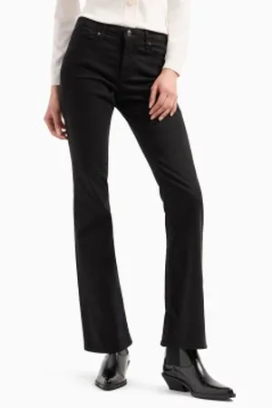Armani Exchange Para mulher. 6DYJ65Y2VLZ1200 J65 calças de ganga de corte largo em algodão, ganga e cetim (27/32), Casual, Denim