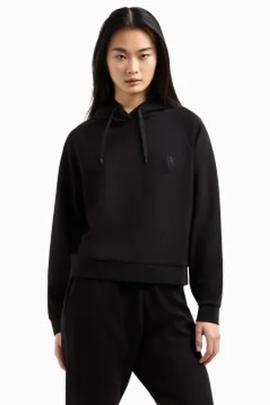 Armani Exchange Para mulher. XW000827AF13397UC001 Camisola preta com logótipo (L), , Casual, Esportivo, Multisport, Viscoso