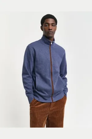 GANT Para homem. 2028042 Casaco com fecho de correr Sacker Rib Navy (M), Casual, Algodão