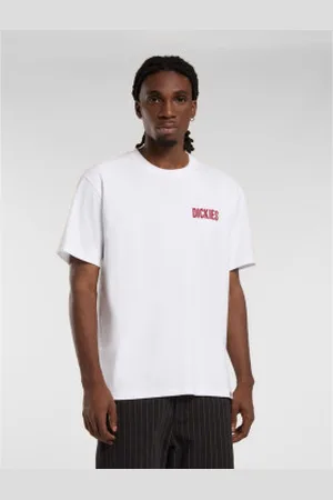 Dickies Para homem. DK0A4Z8U0WH1 Calças T-shirt Rally branca (S), , Casual, Algodão, Manga curta