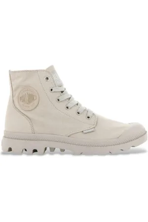 Palladium Para mulher. 73089 Botins monocromáticos cinzentos (37), Tecido, 1 a 3cm, Cordão, Casual