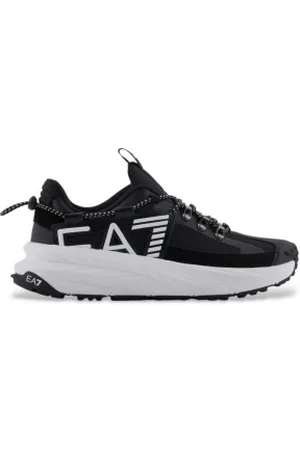 EA7 Unisex. X8X230_XK439 Sonic Rope sapatos de couro preto (44), Plano, Cordão, Casual, Esportivo, Multisport