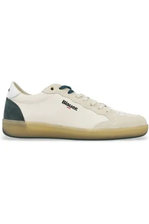 Blauer Para homem. S5MURRAY01 Ténis de couro Murray01 em branco, verde (40), Plano, Cordão, Casual