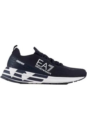 EA7 Unisex. X8X095_XK240 Crusher Distance Knit Shoes azul-marinho (40 2/3), Plano, Cordão, Casual, Esportivo, Running, Multisport