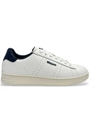 Blauer Para homem. S5GRANT01 Sapatilhas Grant 01 em pele branca (40), Couro, , Plano, Cordão, Casual