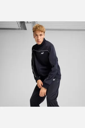 PUMA Para homem. 68485216 Fato de treino com debrum em poliéster azul-marinho (S), Casual, Esportivo, Multisport, Manga comprida