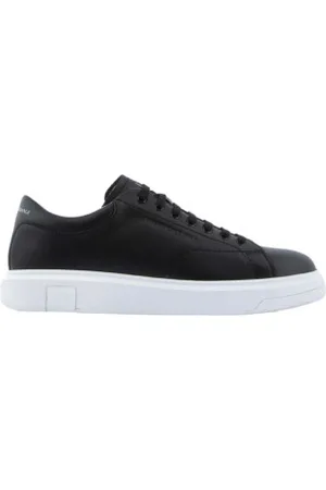 Armani Exchange Para homem. XUX123XV53400002 Ténis de couro Action preto (41), Plano, Cordão, Casual