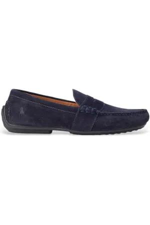 Ralph Lauren Para homem. 803893741001 Mocassins Reynold em pele da marinha (41), Couro, Plano, Cordão, Casual, Marinho