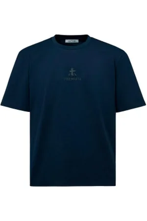 Premiata Para homem. PA1017 T-shirt com logótipo azul-marinho (S), Casual, Algodão, Manga curta