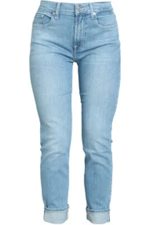 7 for all Mankind Para mulher. 7U219C12BOO Calças de ganga Relaxadas Skinny Bloom (24), Casual, Algodão, Denim