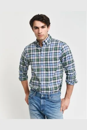 GANT Para homem. 3240170 Camisa xadrez Oxford Regular Fit Archive (L), Casual, Manga comprida, Algodão orgânico, Sustentável