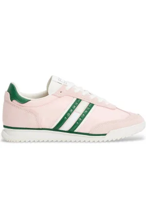 Tommy Hilfiger Para mulher. EN0EN02717 Sapatilhas de corrida clássicas em pele cor-de- (36), Couro, Plano, Cordão, Casual