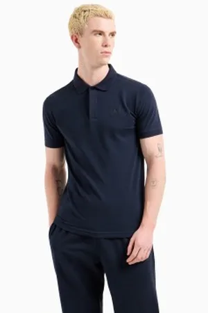EA7 Para homem. 7M000228_AF10373 Pólo de malha de algodão esticado Visibility navy (XL), Casual, Esportivo, Multisport, Manga curta