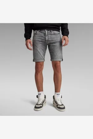 G-Star Para homem. D10481-D535-G324 Calções 3301 Slim cinzento (28), Casual, , Algodão, Denim