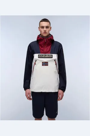 Napapijri Para homem. NP0A4HX6 Casaco Anorak Rainforest Ripstop azul-marinho, branco (M), Casual, Poliamida, Sustentável