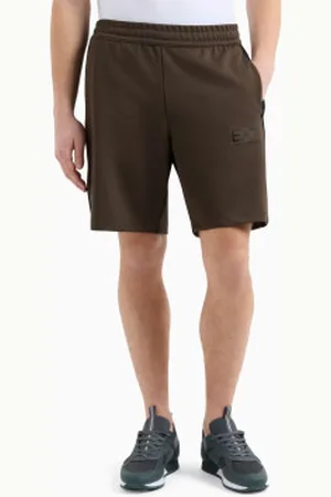 EA7 Para homem. 7M000309_AF13526 Calções técnicos em sarja elástica Gold Label castanho (L), Marrom, Casual, Esportivo, Multisport, Poliéste