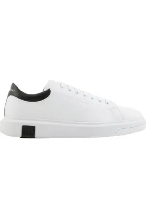 Armani Exchange Para homem. XUX123XV534K488 Ténis de couro Action branco (44), Plano, Cordão, Casual