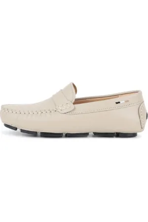 HUGO BOSS Para menino. J51651 Mocassins em pele (29), Couro, Plano, Nenhum, Casual, moda infantil