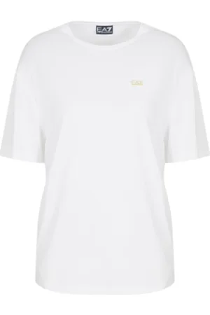 EA7 Para mulher. 7W000189_AF13919 T-shirt de modal e viscose branca (L), , Casual, Esportivo, Multisport, Viscoso, Manga curta